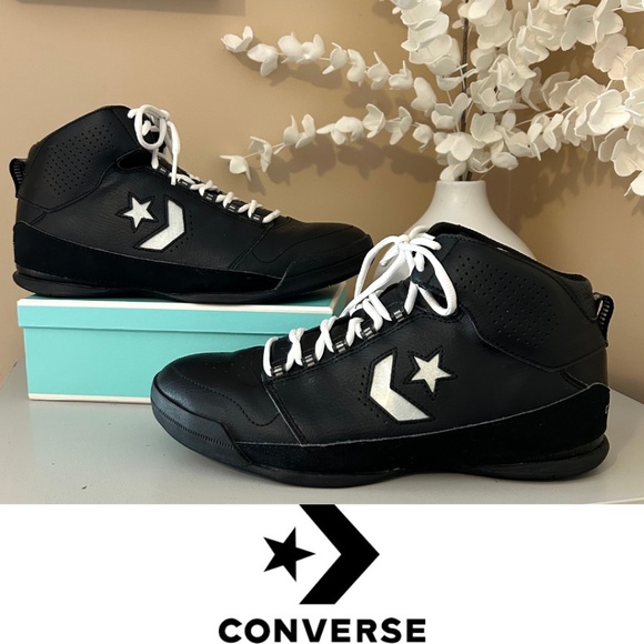 Converse Mid High Top Sneakers Black Men’s Size 9.5 - Picture 1 of 13